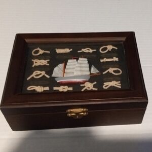 Nautical Knot Box - Brown and Gold